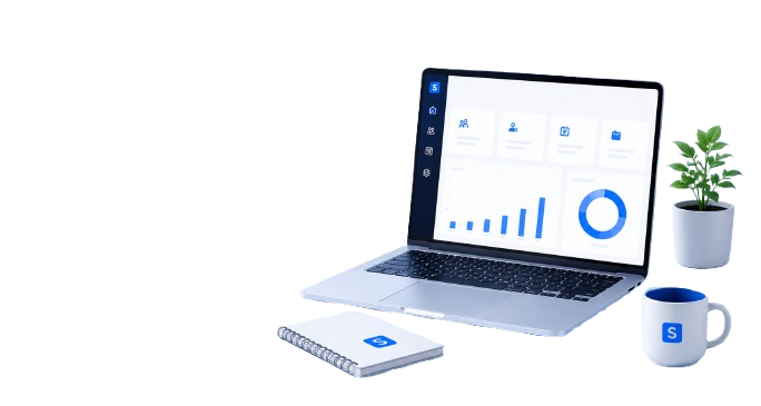 Slarify payroll dashboard on a laptop
